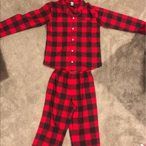 Gap black and red plaid pajama set 12